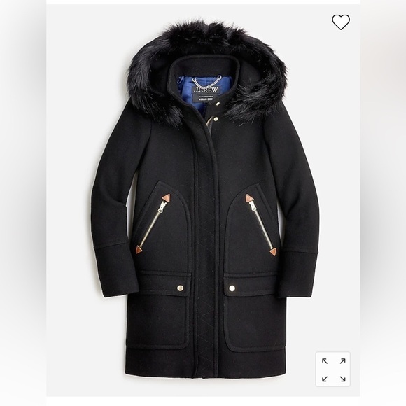 J. Crew New chateau parka Italian stadium-cloth coat BM948 Black 6 - Picture 1 of 13